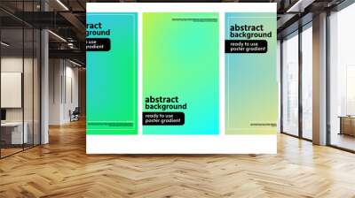 Blurred backgrounds set with modern abstract color gradient. Suitable for brochures, posters, banners, flyers and cards Wall mural