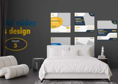 creative marketing agency corporate business square social media post banner  Wall mural