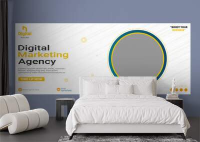 Marketing Strategies webinar banner invitation and social media post template Wall mural