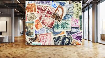 collection of soviet postal stamps Wall mural