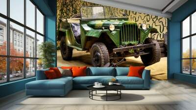 world war ii army truck (tone mapping) Wall mural