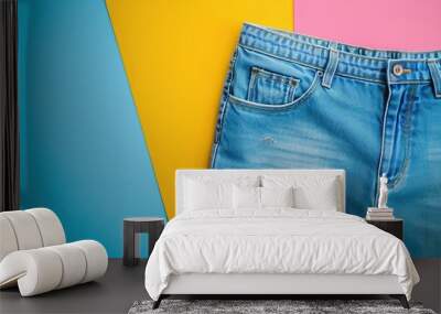 Blue Jeans on a Colorful Background Wall mural