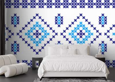 Embroidered pattern on transparent background Wall mural