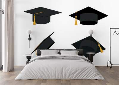 Graduation cap vector isolated on white background. Icon Graduation cap. Wall mural