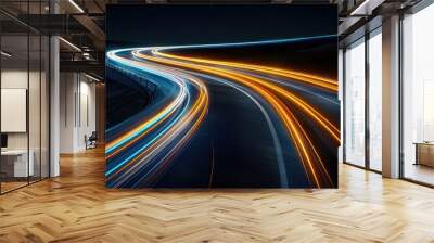 Nighttime Highway Trails Wall mural