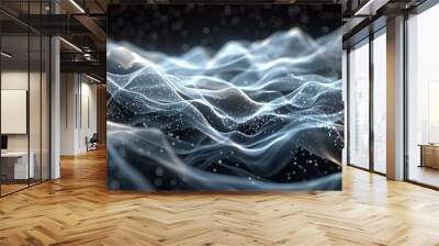 Shimmering Digital Waves Wall mural