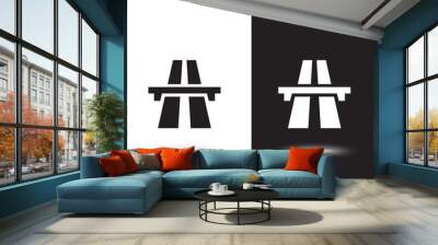 Vector icon highway on black and white background Wall mural