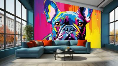 vibrant and iconic style of pop art to create bold and eye-catching portraits of pets dog. Wall mural