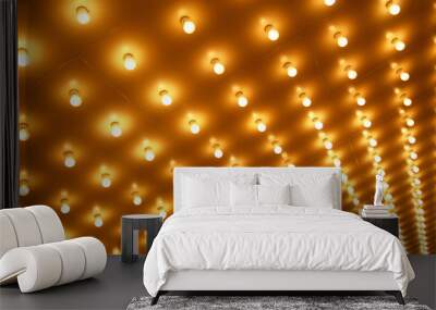 Theater Marquee Lights in Rows Wall mural