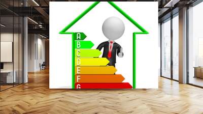 3D energy efficiency chart - power/ electricity saving concept - A, B, C, D, E, F, G Wall mural