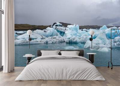 Ice floes at Jokulsarlon glacial lagoon in Iceland Wall mural