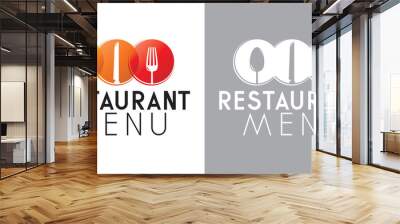 Restaurant menu vector logo template Wall mural