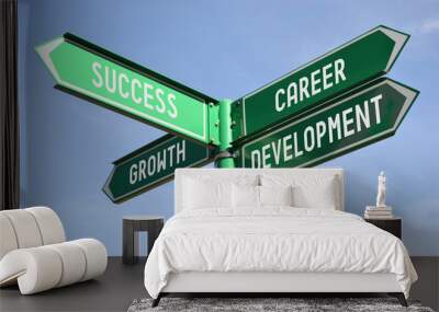 Success, growth, career, development signpost Wall mural