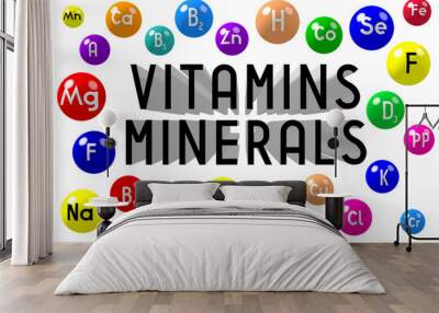 Vitamins and minerals concept Wall mural