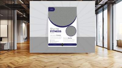 Body Fitness Flyer Template Design. Wall mural