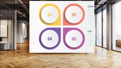 4 steps process modern infographic diagram Wall mural