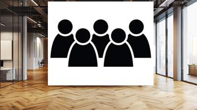 5 people icon. Group of persons. Simplified human pictogram. Modern simple flat vector icon Wall mural