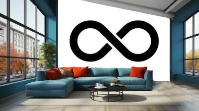 Black infinity symbol icon. Simple flat vector design element. Wall mural