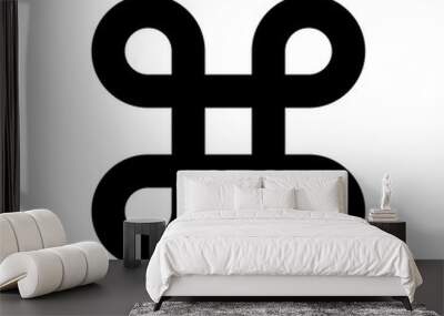 Bowen knot symbol for command key. Simple flat black illustration on white background. Wall mural