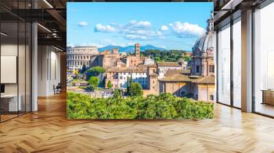 Church of Saint Luca and Martina, Italian: Santi Luca e Martina, in Roman Forum, Rome, Italy. Panoramic view Wall mural