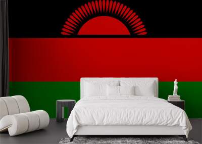 Malawi vector flag in official colors and 3:2 aspect ratio. Wall mural