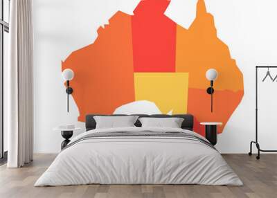 Orange blank map of Australia. Vector illustration Wall mural