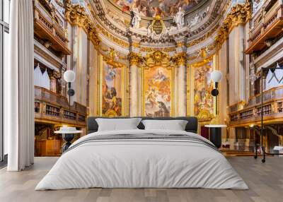 Picturesque interior of church of St. Ignatius of Loyola at Campus Martius Wall mural