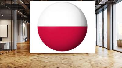 Poland flag - glossy circle badge. Vector icon. Wall mural