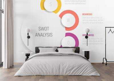 SWOT business infographic vector diagram Wall mural