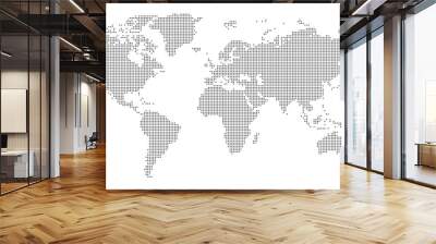 Vector dotted world map. Wall mural