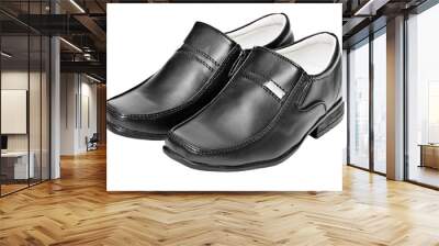 Black leather shoes Wall mural