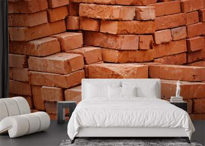 construction material - stack of bricks Wall mural