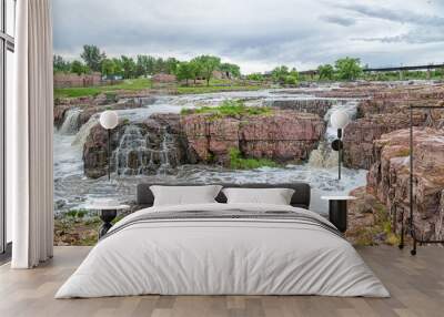 Falls on the Big Sioux River in South Dakota, USA Wall mural