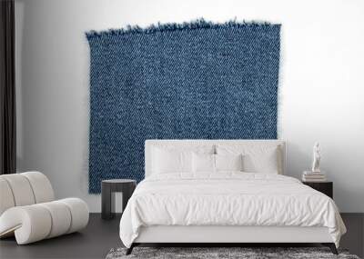 Denim Jeans Textile Texture Isolated on White Background Wall mural