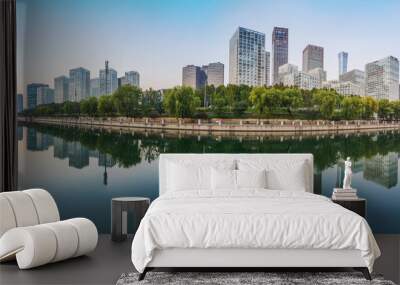 Urban Architecture and Scenery of Tonghui River in Beijing, the Capital of China Wall mural