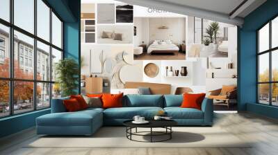 Curate set of interior design moodboards  Wall mural