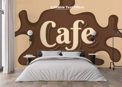 Beige and brown cafe 3d editable text effect - font style Wall mural