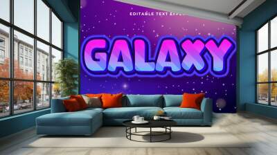 Black purple violet and blue galaxy 3d editable text effect - font style Wall mural