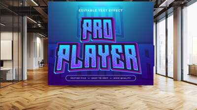 Blue and purple violet pro player 3d editable text effect - font style Wall mural