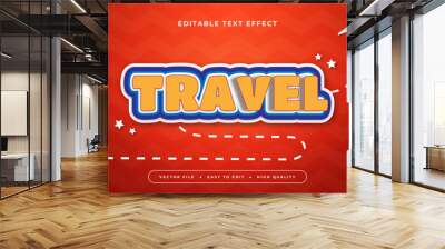 Blue red and orange travel 3d editable text effect - font style Wall mural