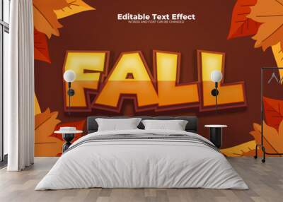 Brown orange and yellow fall 3d editable text effect - font style Wall mural