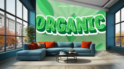 Green and white organic 3d editable text effect - font style Wall mural