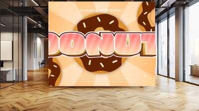 Orange brown and pink donut 3d editable text effect - font style Wall mural