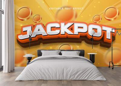 Orange white and brown jackpot 3d editable text effect - font style Wall mural