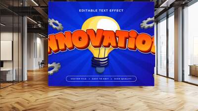 Orange yellow and blue innovation 3d editable text effect - font style Wall mural