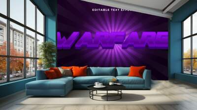 Purple violet warfare 3d editable text effect - font style Wall mural