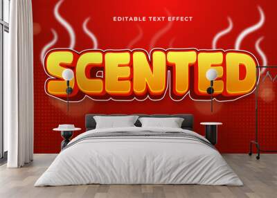 Red yellow and orange scented 3d editable text effect - font style Wall mural