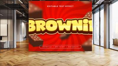 Yellow red and brown brownie 3d editable text effect - font style Wall mural