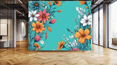  blue flower background, vintage flower background, red flower background, white flower background, spring flower background Wall mural