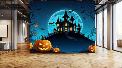 Halloween pumpkin graphics background Halloween scene Wall mural